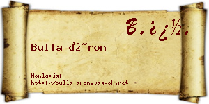 Bulla Áron névjegykártya